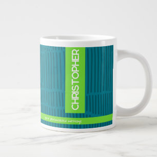 Green Modern Personalized Name Large Coffee Mug