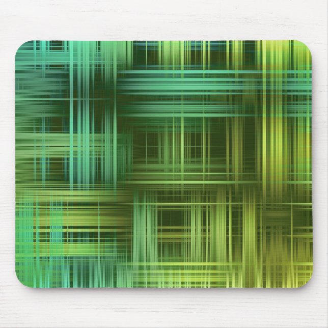 Green Modern Plaid Mouse Mat (Front)