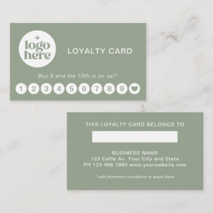 Green Modern Professional Logo Loyalty Card