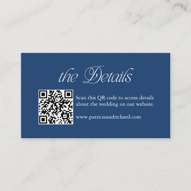 Green Modern QR Code Wedding Website Card (Front)
