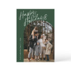 Green Modern Script Happy Holidays Arch 2 Photo