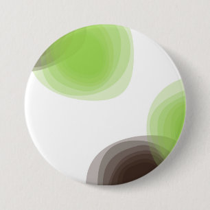 Green, modern, simple, flower abstract graphic 7.5 cm round badge