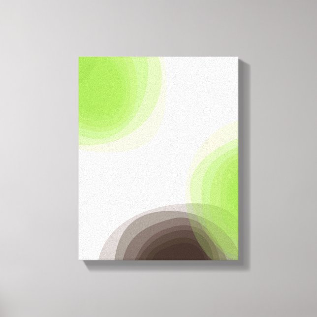 Green, modern, simple, flower abstract graphic canvas print (Front)