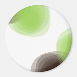 Green, modern, simple, flower abstract graphic magnet