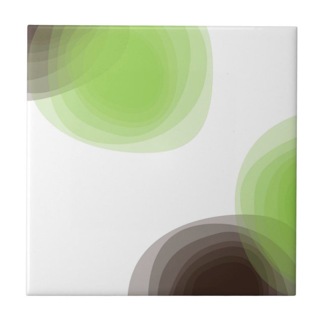 Green, modern, simple, flower abstract graphic tile (Front)