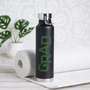 Green Modern Simple High School Grad Graduation Water Bottle