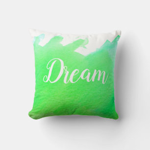 Green modern simple watercolor design with dream cushion