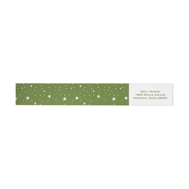 Green Modern Sparkles and Dots Pattern Wrap Around Label (Individual)