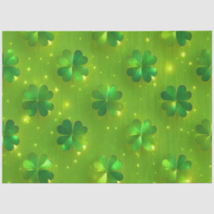 Green Modern St Patrick's Day Clover Collection Tissue Paper