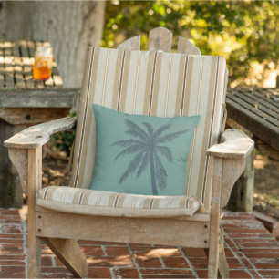 Green  Modern Summer Tropical Palm Tree  Throw Pil Cushion