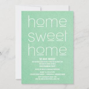 Green Modern Sweet Home Housewarming Party Invitation