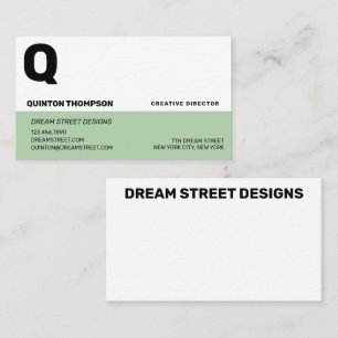 GREEN MODERN TWO-TONE BUSINESS CARD