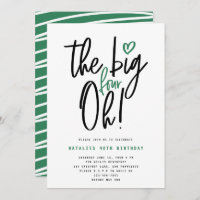 Green modern typography 40th birthday party