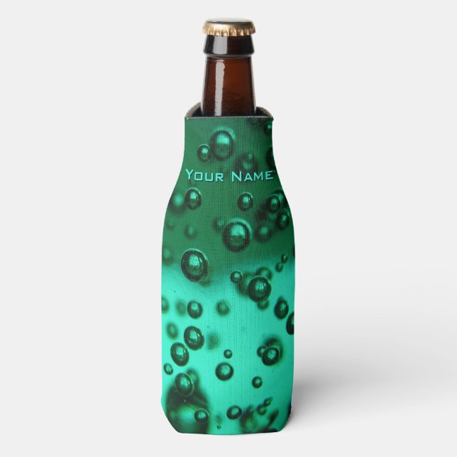 Green Modern Underwater Personalised Bottle Cooler (Bottle Front)