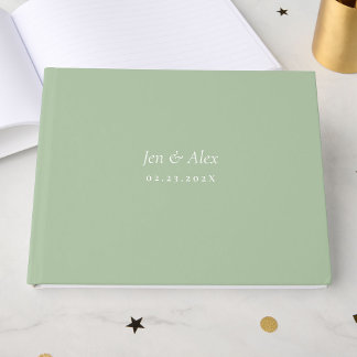 Green Modern Wedding Guest Book