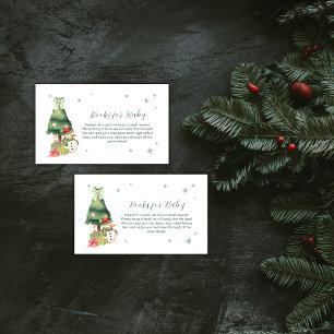Green Modern Winter Snowman Books For Baby Shower Enclosure Card