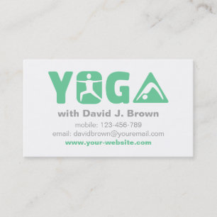 Green Modern Yoga Business Cards