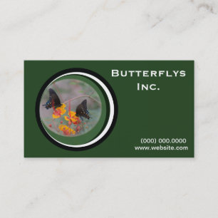 Green Monarch Butterfly Business Card