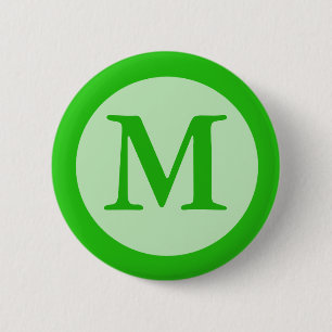 green Monogram 6 Cm Round Badge