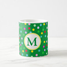 Green Monogram Christmas Coffee Mug