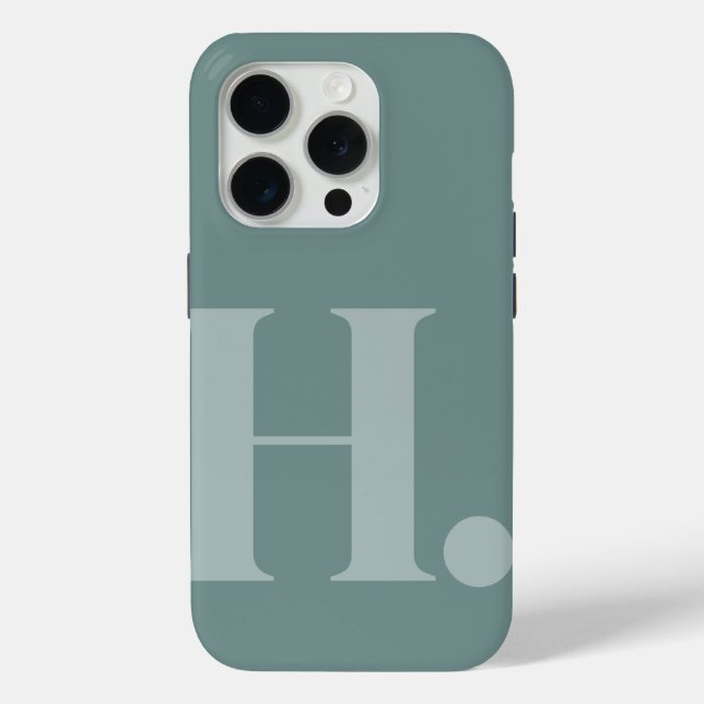 Green Monogram Letter Basic Colour Minimalist Styl Case-Mate iPhone Case (Back)