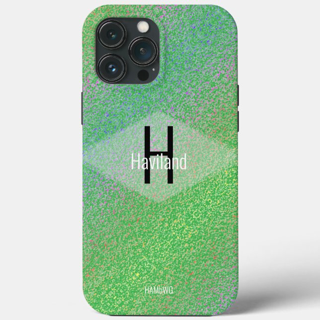 Green Monogram Mottled CaseMate iPhone HAMbyWG Case-Mate iPhone Case (Back)