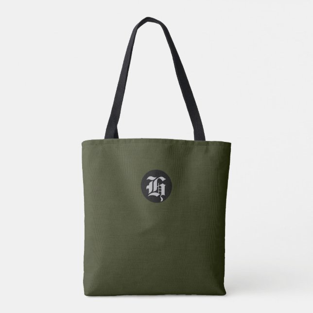 Green Monogram Tote Bag (Back)