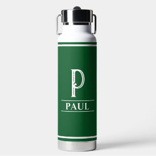 Green Monogrammed  Water Bottle