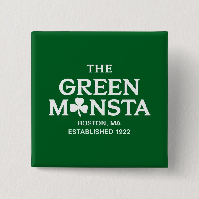 Green Monsta Boston Green Monstah Baseball Gift  15 Cm Square Badge (Front)
