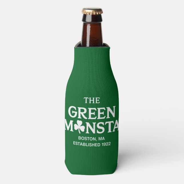 Green Monsta Boston Green Monstah Baseball Gift  Bottle Cooler (Bottle Front)