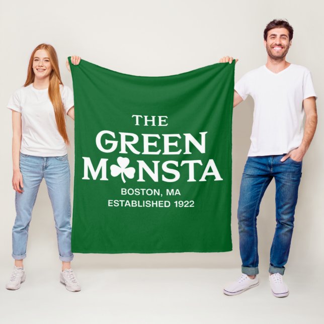 Green Monsta Boston Green Monstah Baseball Gift  Fleece Blanket (In Situ)