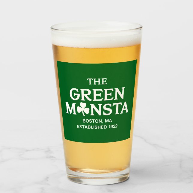 Green Monsta Boston Green Monstah Baseball Gift  Glass (Front Filled)
