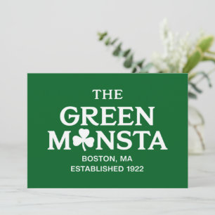 Green Monsta Boston Green Monstah Baseball Gift  Invitation