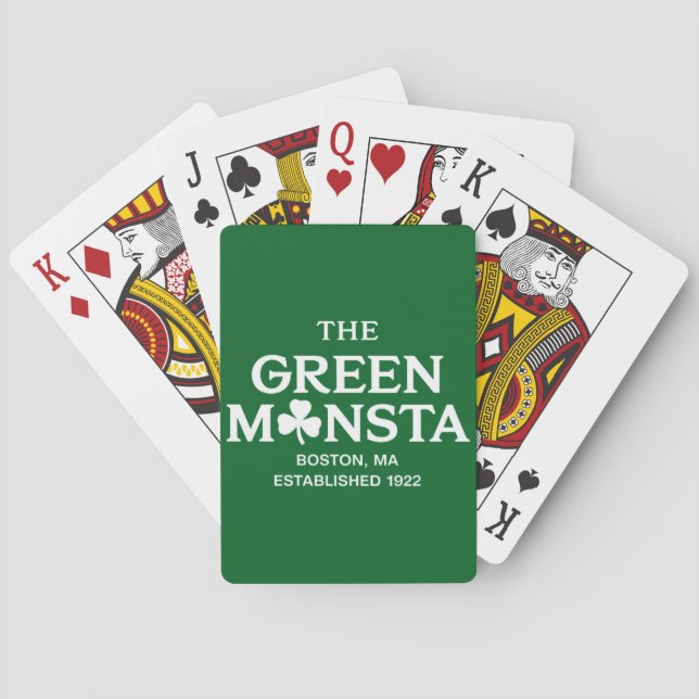 Green Monsta Boston Green Monstah Baseball Gift  Playing Cards (Back)