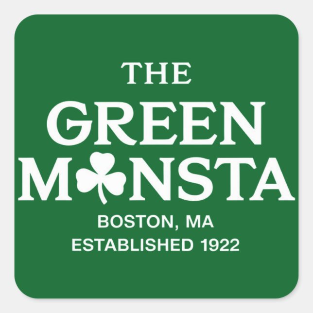 Green Monsta Boston Green Monstah Baseball Gift  Square Sticker (Front)