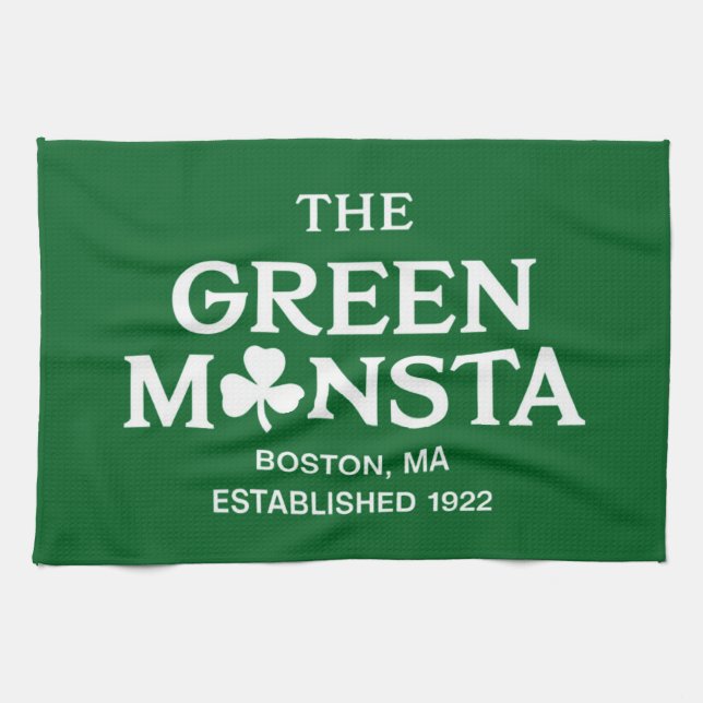 Green Monsta Boston Green Monstah Baseball Gift  Tea Towel (Horizontal)