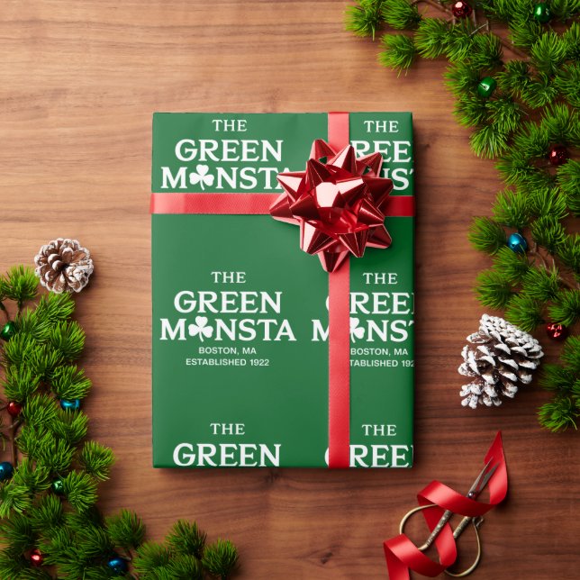 Green Monsta Boston Green Monstah Baseball Gift  Wrapping Paper (Holiday Gift)