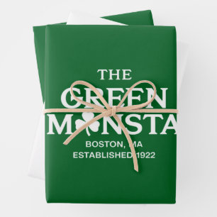 Green Monsta Boston Green Monstah Baseball Gift  Wrapping Paper Sheet