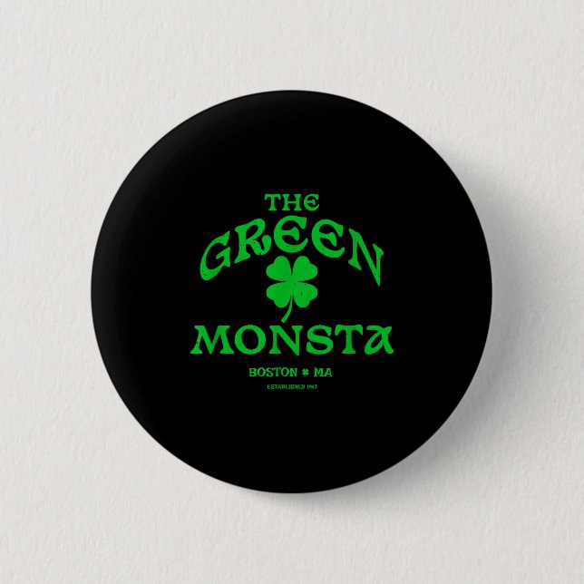 Green Monsta Funny Boston M New England Srts Gift  6 Cm Round Badge (Front)