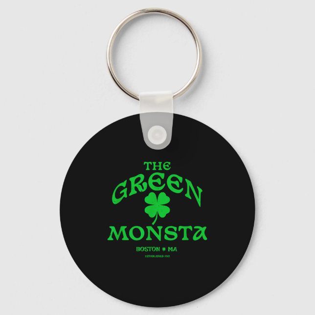 Green Monsta Funny Boston M New England Srts Gift  Key Ring (Front)