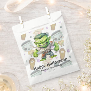 Green Monster Casket Mummy Happy Halloween Favour Bags