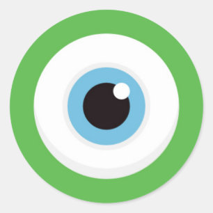 Green monster eye stickers