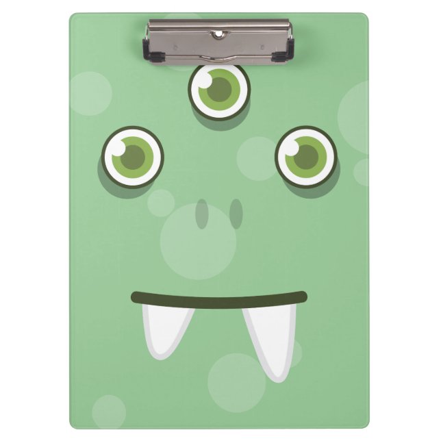 Green Monster Face Clip Board (Front)