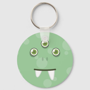 Green Monster Face Keychain