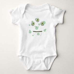 Green Monster Face Kids Clothing Baby Bodysuit