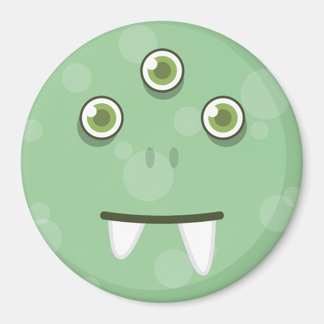 Green Monster Face Magnet (Front)