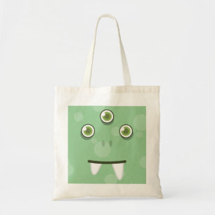 Green Monster Kawaii Face Tote Bag