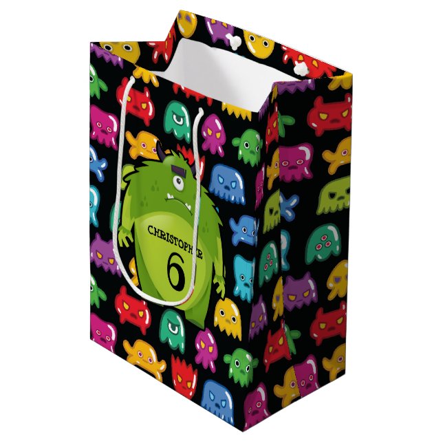 Green Monster Medium Gift Bag (Front Angled)