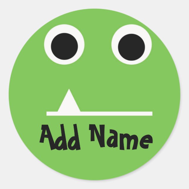 Green Monster Personalised Gift Sticker (Front)