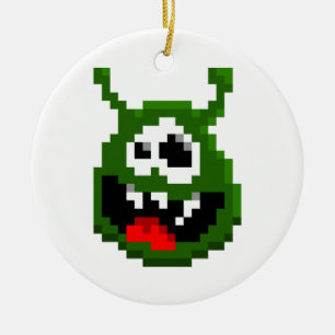 Green Monster - Pixel Art Ceramic Tree Decoration